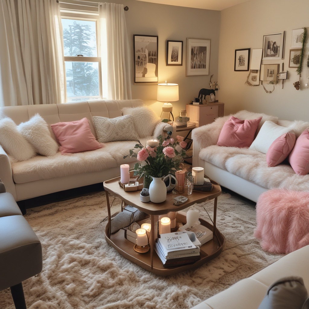 Cozy living room setup for a girls night in